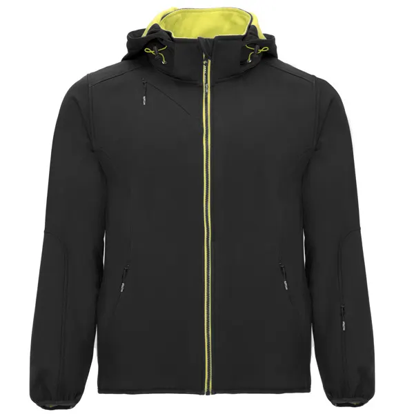 Softshell Siberia 2 capas micropolar 300 g unisex en negro/lima punch de dos capas, vista frontal