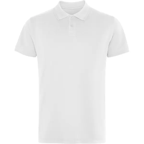 Polo de algodón elastano piqué Wos 210 g en blanco de colores sólidos: 95% algodón, 5% elastano, vista frontal
