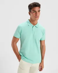 Polo de algodón elastano piqué Wos 210 g de colores sólidos: 95% algodón, 5% elastano, vista frontal