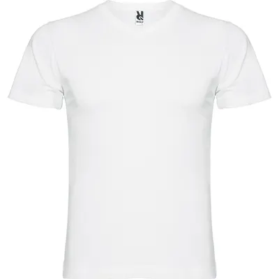Camiseta cuello pico de algodón Samoyedo 155 g personalizable