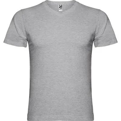 Camiseta cuello pico de algodón Samoyedo 155 g personalizable