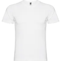 Camiseta cuello pico de algodón Samoyedo 155 g de 100% algodón, punto liso, 155 g/m², vista lateral