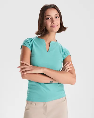 Camiseta cuello pico de algodón Belice 200 g mujer personalizable