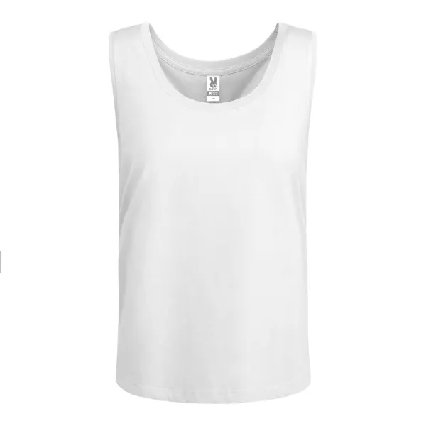 Camiseta tirantes anchos de algodón Nara 150 g en blanco de 100% algodón, 150 g/m², vista frontal