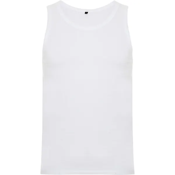 Camiseta tirantes de algodón Texas 155 g en blanco de 100% algodón, punto liso, 155 g/m², vista frontal