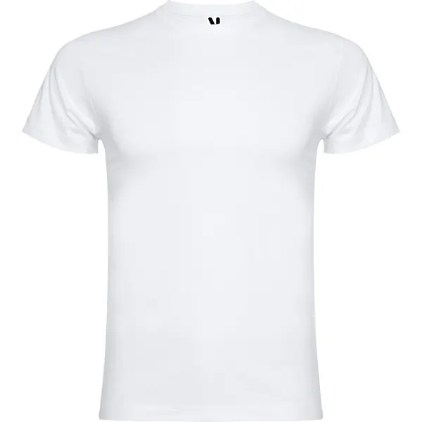 Camiseta de algodón peinado Braco 180 g costuras laterales en blanco de 100% algodón peinado, punto liso, 180 g/m², vista frontal