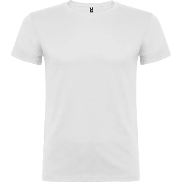 Camiseta de algodón Beagle 155 g manga corta en blanco de 100% algodón, punto liso, 155 g/m², vista frontal