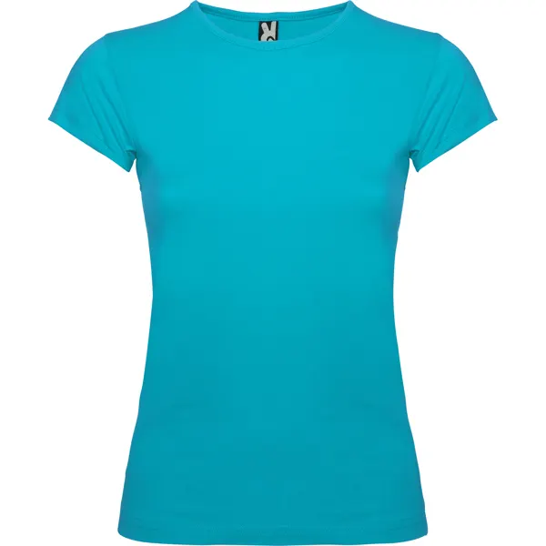 Camiseta de algodón elastano Bali 200 g mujer en turquesa de 95% algodón / 5% elastano, punto liso, 200, vista frontal
