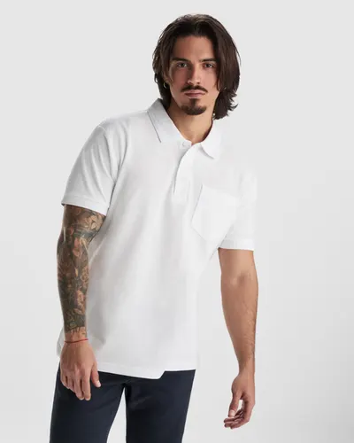 Polo de piqué Centauro Premium 190 g antipilling con bolsillo personalizable