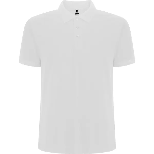 Polo de piqué Pegaso Premium 190 g antipilling en blanco de 60% algodón / 40% poliéster, punto piqué, vista frontal