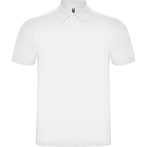 Polo de algodón piqué Austral 180 g manga corta en blanco de 100% algodón, punto piqué, 180 g/m², vista frontal