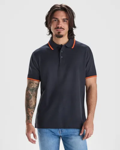 Polo de piqué Nation 190 g antipilling bandera bordada espalda personalizable