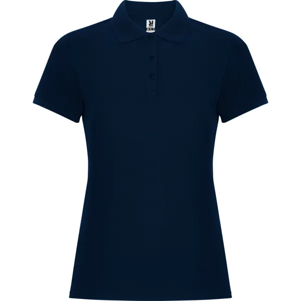 Polo de piqué Pegaso Premium 190 g antipilling entallado mujer en marino de 60% algodón / 40% poliéster, punto piqué, vista frontal