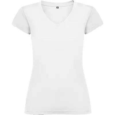 Camiseta cuello pico de algodón Victoria 155 g mujer personalizable