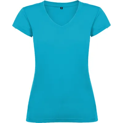 Camiseta cuello pico de algodón Victoria 155 g mujer personalizable