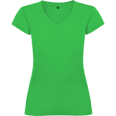 Camiseta cuello pico de algodón Victoria 155 g mujer personalizable