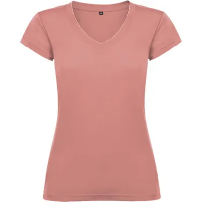 Camiseta cuello pico de algodón Victoria 155 g mujer personalizable