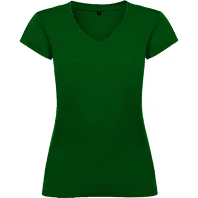 Camiseta cuello pico de algodón Victoria 155 g mujer personalizable
