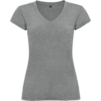 Camiseta cuello pico de algodón Victoria 155 g mujer personalizable