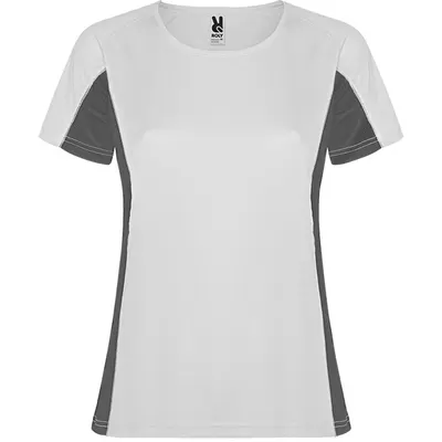 Camiseta técnica bicolor Shanghai 140 g con paneles mesh mujer personalizable