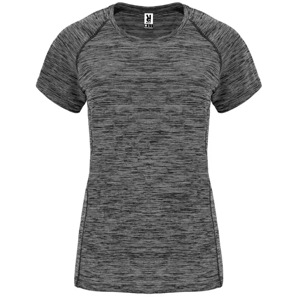 Camiseta técnica ranglán space dye Austin 140 g mujer en negro vigore de 100% poliéster space dye,140 g/m², vista frontal