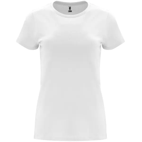 Camiseta de algodón Capri 170 g entallada mujer en blanco de 100% algodón, punto liso, 170 g/m², vista frontal