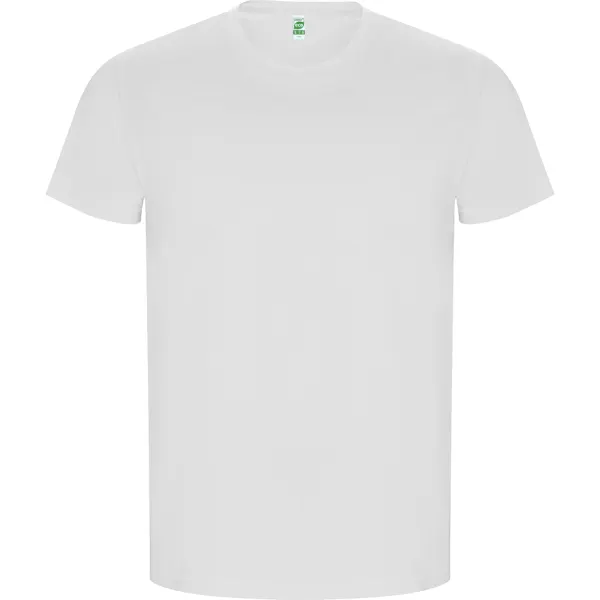 Camiseta de algodón orgánico Golden 160 g GOTS en blanco de 100% algodón orgánico peinado, punto liso, vista frontal
