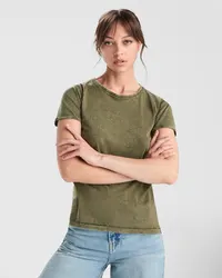 Camiseta de algodón peinado Husky 160 g efecto lavado mujer de 100% algodón peinado, punto liso, 160 g/m², vista frontal