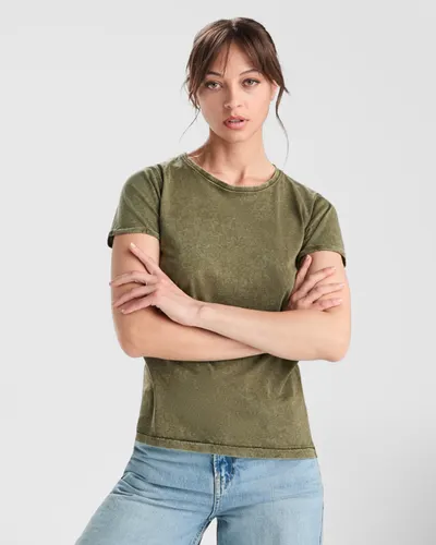 Camiseta de algodón peinado Husky 160 g efecto lavado mujer personalizable
