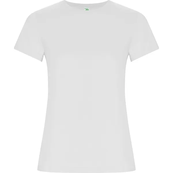Camiseta de algodón orgánico Golden 160 g GOTS mujer en blanco de 100% algodón orgánico peinado, punto liso, vista frontal