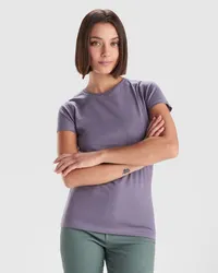 Camiseta de algodón orgánico Breda 175 g OCS mujer de 100% algodón orgánico, 175 g/m²Color gris, vista frontal