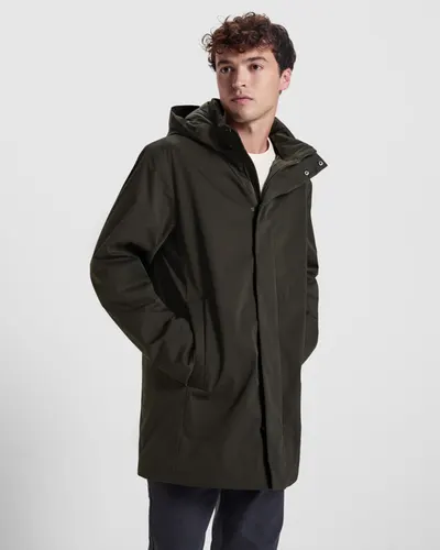 Parka acolchada 3/4 con capucha extraíble 330 g personalizable