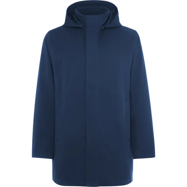 Parka acolchada Dome 3/4 con capucha extraíble 330 g en marino de tejido principal: 100% poliéster con laminado, vista frontal