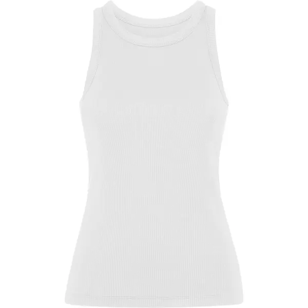 Camiseta Dribe sin mangas canalé algodón 220 g mujer en blanco de 95% algodón 5% elastano punto de canalé, 220, vista frontal