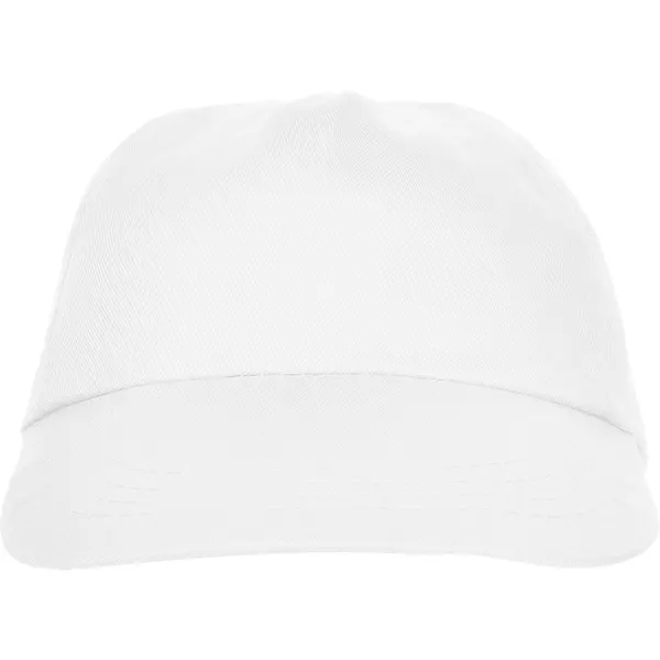 Gorra Basica 5 paneles poliéster 165 g con velcro en blanco de 95% poliéster / 5% algodón, 165 g/m², vista frontal
