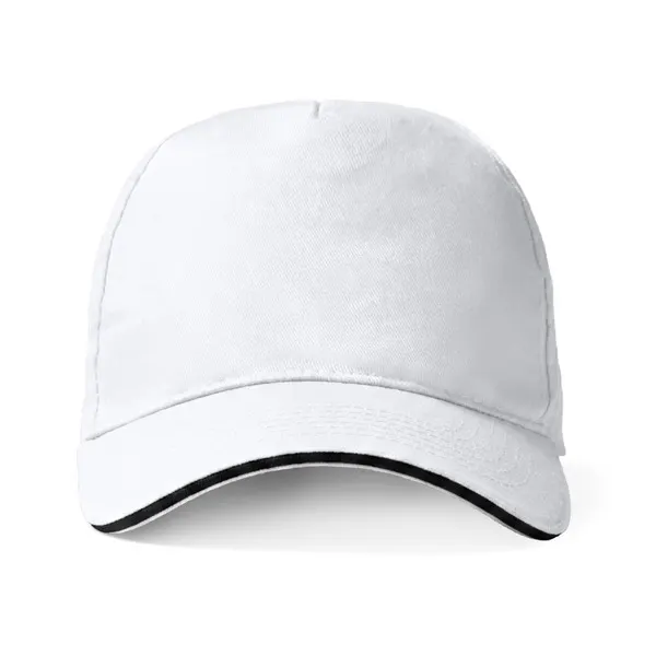 Gorra Eris 5 paneles algodón 170 g sándwich en blanco de 100% algodón, 170 g/m², vista frontal