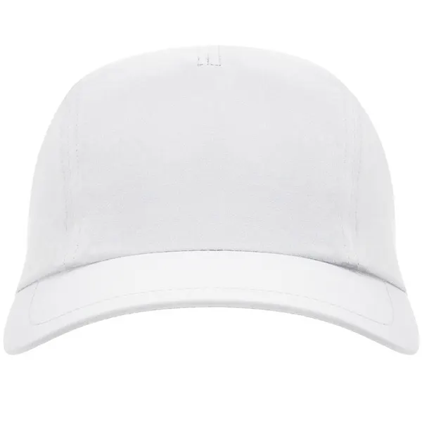 Gorra técnica Mercury 140 g 3 paneles transpirable en blanco de 90% poliéster / 10% elastano, 140 g/m², vista frontal