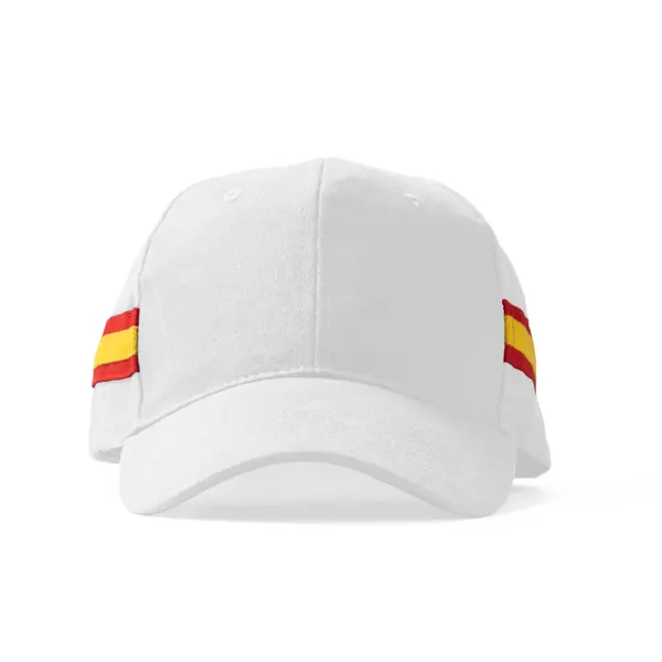 Gorra Iberis 6 paneles algodón peinado 260 g bandera en blanco de algodón peinado, 260 g/m², vista frontal