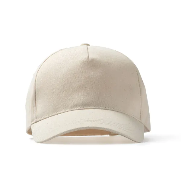 Gorra Tarvos 5 paneles algodón orgánico 200 g en crudo de algodón orgánico, 200 g/m², vista frontal