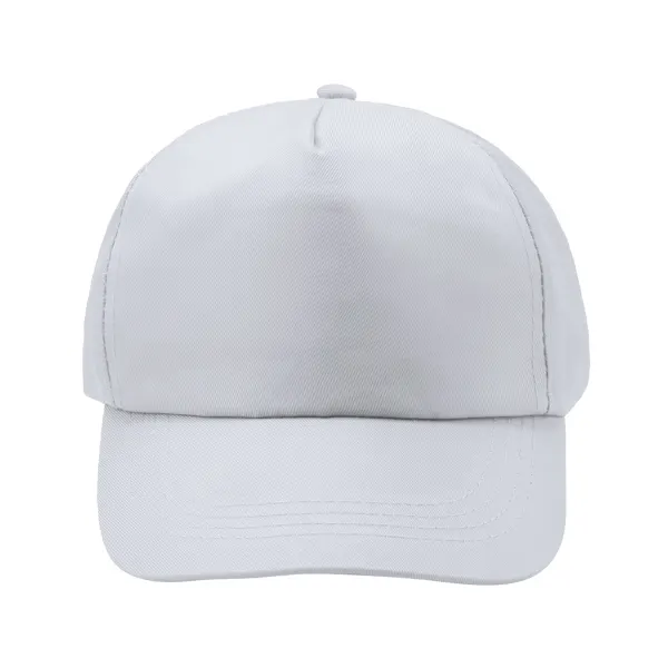 Gorra Calisto 5 paneles RPET 165 g en blanco de fabricada a partir de PET reciclado, 165 g/m², vista frontal
