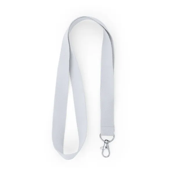 Lanyard de poliéster Host con mosquetón en blanco de poliéster, vista frontal