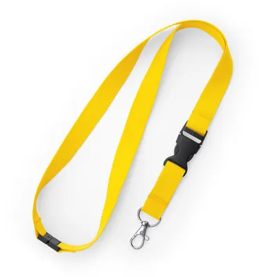 Lanyard de poliéster Guest con hebilla y cierre seguridad personalizable