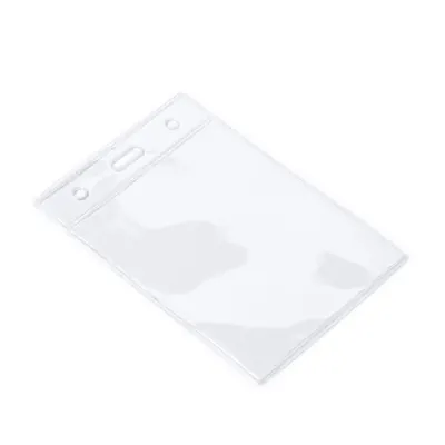 Identificador vertical transparente de PVC personalizable