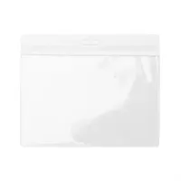 Identificador transparente horizontal de PVC Bash de PVC, vista lateral
