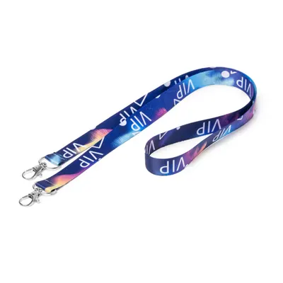 Lanyard doble de poliéster Sinatra sublimación mosquetón personalizable
