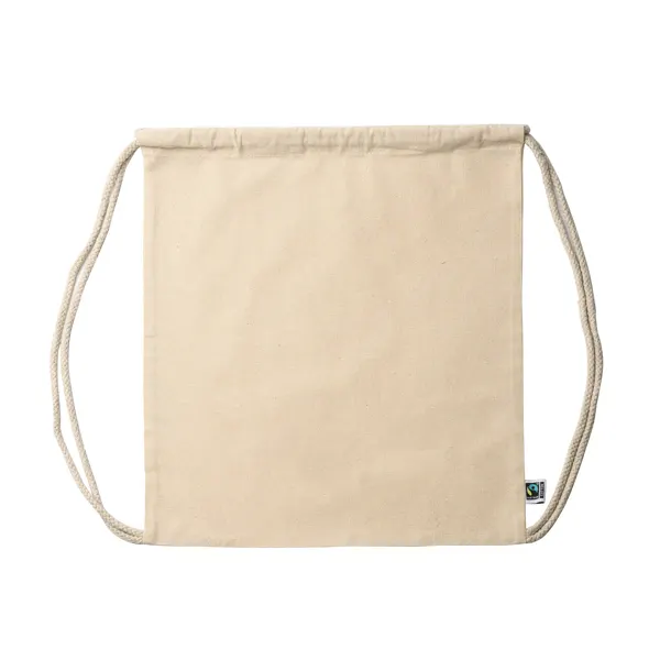 Mochila de cuerdas algodón Barone 180 g en crudo de 100% algodón fairtrade de 180 g/m², vista frontal