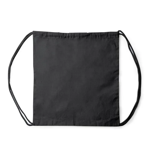 Mochila de cuerdas cáñamo Naska 200 g en negro de tela de cáñamo200 g/m², vista frontal