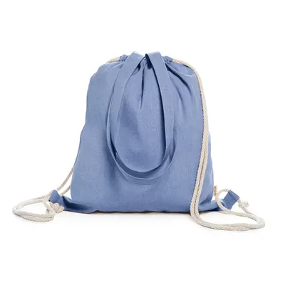 Mochila de cuerdas algodón reciclado asas largas Varese 140 g personalizable