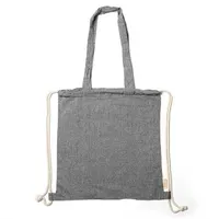 Mochila de cuerdas algodón reciclado asas largas Varese 140 g de poliéster y algodón reciclado de 140 g/m², detalle 1