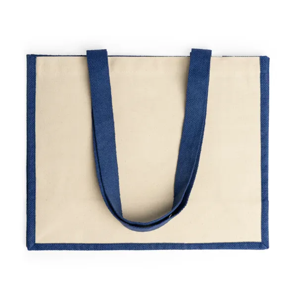 Bolsa de yute Nantes laminado y algodón 320 g en royal de algodón 320 g/m² y yute, vista frontal
